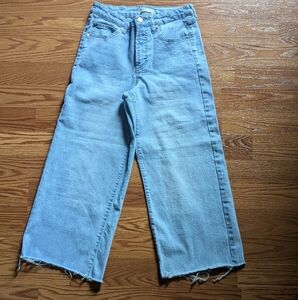 OAT NEW YORK Women's High waisted Above Ankle Wide Leg Jeans